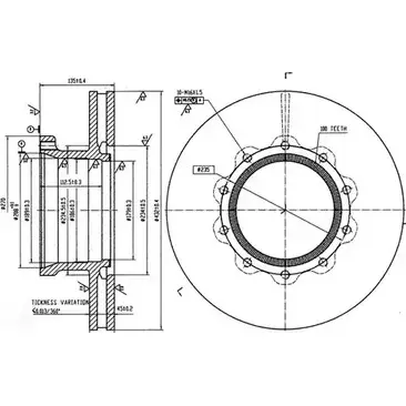 Тормозной диск DURON Q TVG44Q 1222545717 W4P95J DCR161A изображение 0