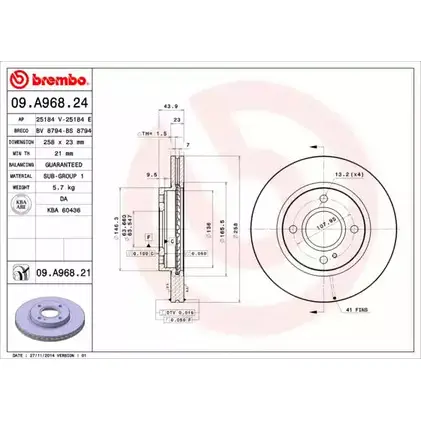 Тормозной диск BRECO VJGEN N BV 8794 YK8I4 1223872861 изображение 0