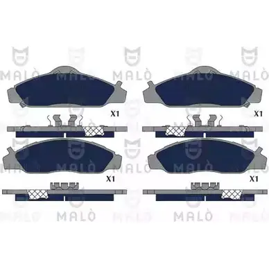 Тормозные колодки дисковые, комплект MALO 1051216 SP52SK G 1224790812