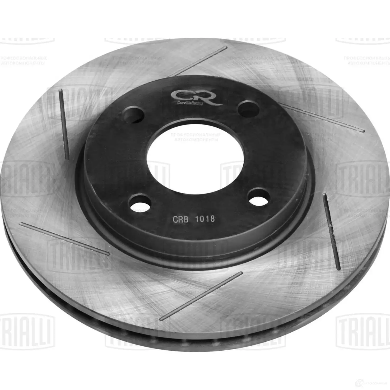 Тормозной диск высокоуглеродистый с технической выточкой и окраской передний правый TRIALLI 1425587657 AXZJB T crb1018 изображение 0