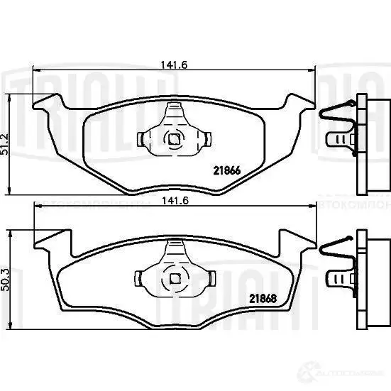 Тормозные колодки дисковые, комплект TRIALLI PF 4375 N5 I399 1438151738 изображение 0