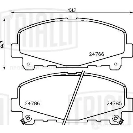 Тормозные колодки дисковые, комплект TRIALLI 7 QPHH 1438151753 PF 4222