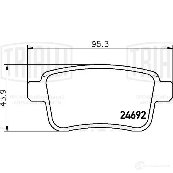 Тормозные колодки дисковые, комплект TRIALLI BVQ GU PF 4091 1438151787