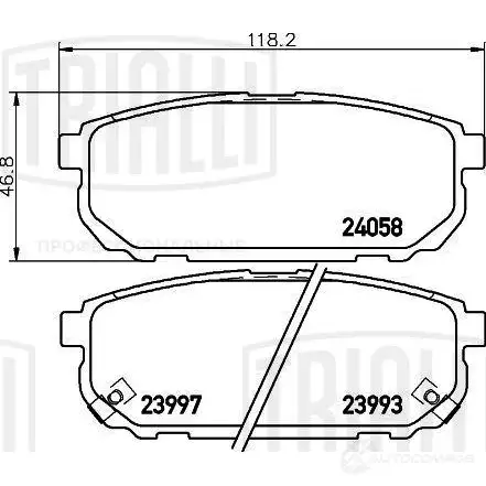 Тормозные колодки дисковые, комплект TRIALLI 5G E1J PF 4045 1438151790 изображение 0