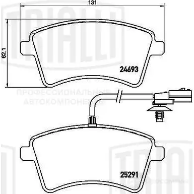 Тормозные колодки дисковые, комплект TRIALLI PF 4323 TJ3 QJD3 1438151875