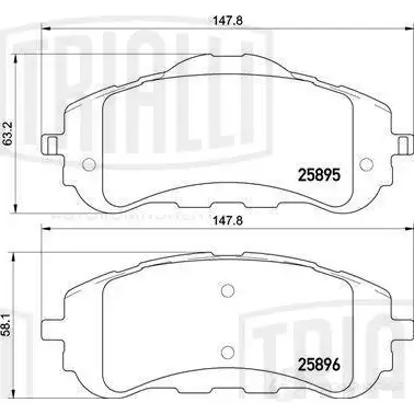 Тормозные колодки дисковые, комплект TRIALLI GMQ0 3O PF 4318 1438151876 изображение 0