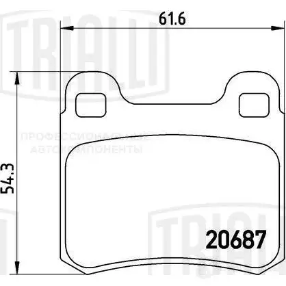 Тормозные колодки дисковые, комплект TRIALLI 1438151937 N2K 8F8 PF 4055 изображение 0