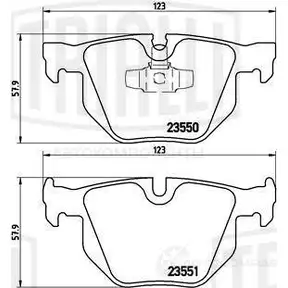 Тормозные колодки дисковые, комплект TRIALLI 1438151984 W5W X7 PF 4151