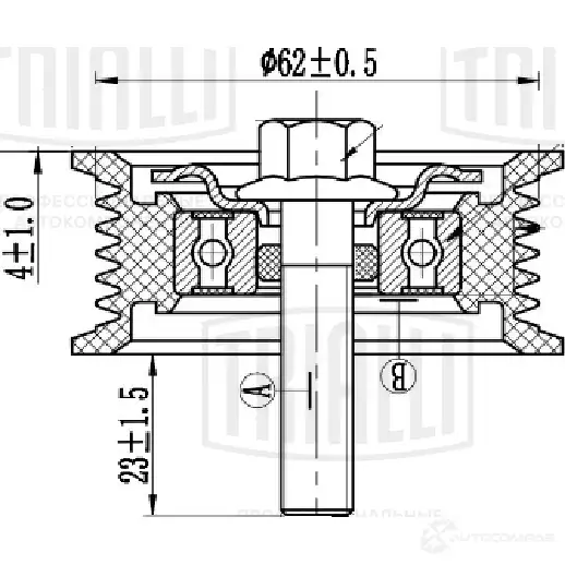 Паразитный ролик приводного ремня TRIALLI CMYPH O6 1438152783 CM 0805 изображение 0