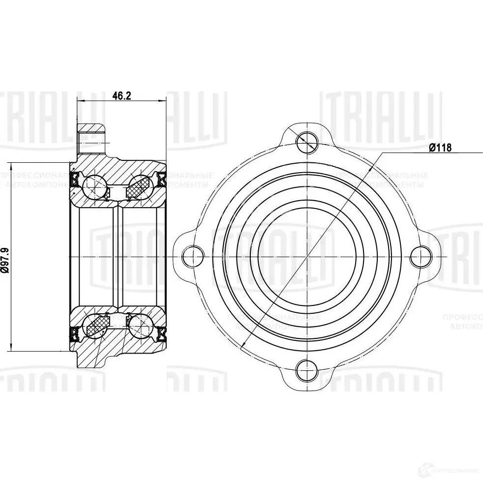 Подшипник ступицы колеса TRIALLI A LZYU MR 2639 1438152931