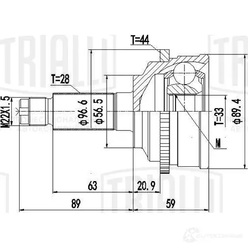 Шрус граната TRIALLI OON3E6 T GO 2519 1438153214 изображение 0