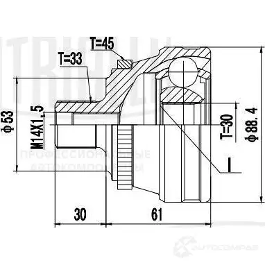 Шрус граната TRIALLI GO 1821 1438153334 B UZF3W изображение 0