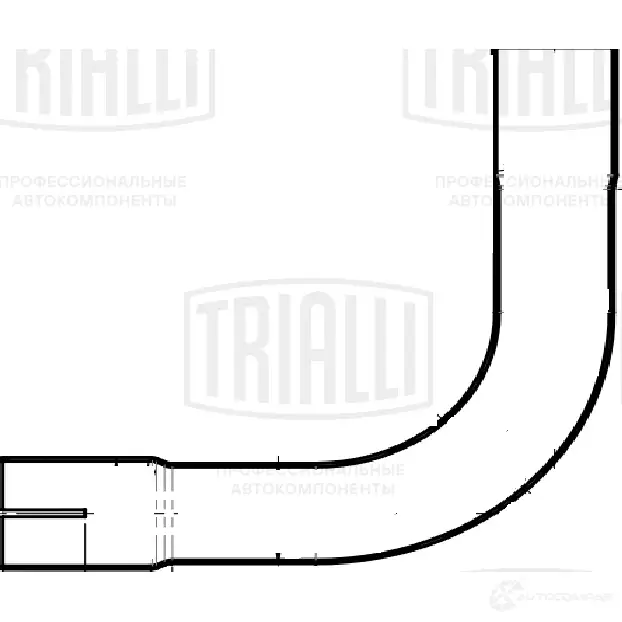 Труба с гибом развальцованная ступенчатая d=43, угол 90 (нержавеющая алюминизированная сталь) TRIALLI H T9RZ 1438153500 emc0390 изображение 0
