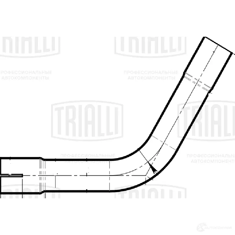 Труба с гибом развальцованная калиброванная ступенчатая d=43, угол 60 (нерж. алюм. сталь) TRIALLI YW4N21 Y emc0438 1438153505 изображение 0