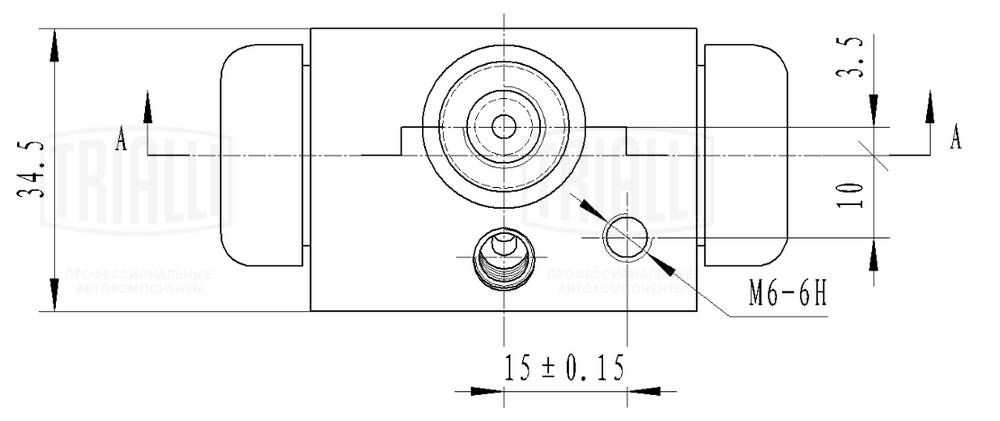 Рабочий тормозной цилиндр TRIALLI V3AB6 3 1440167693 CF 0949 изображение 0