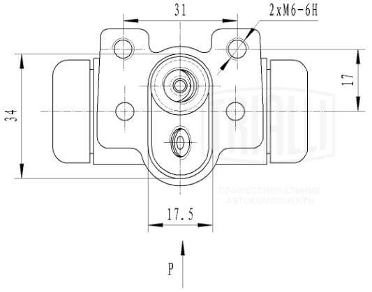 Рабочий тормозной цилиндр TRIALLI 1440167721 CF 2548 GP1 HN4 изображение 0