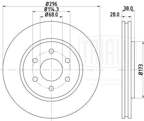 Тормозной диск TRIALLI 7GAF9 MK 1425587883 DF 140110 изображение 0