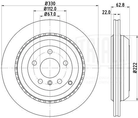 Тормозной диск TRIALLI DF 155109 CJHR X 1440167792 изображение 2