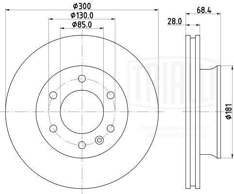 Тормозной диск TRIALLI 1440167815 DF 190409 7EQS UO