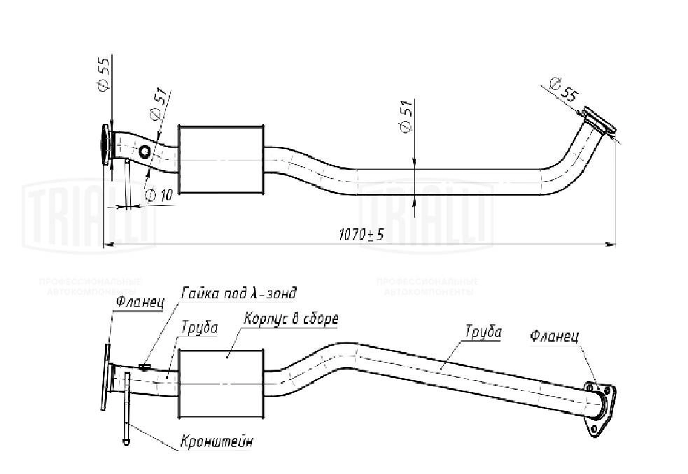 Предглушитель TRIALLI WKB IM 1440167934 EMM 1110 изображение 0