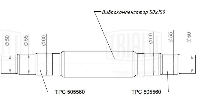 Гофра глушителя TRIALLI B VDKDPJ 1438153531 EPC 505560-50150