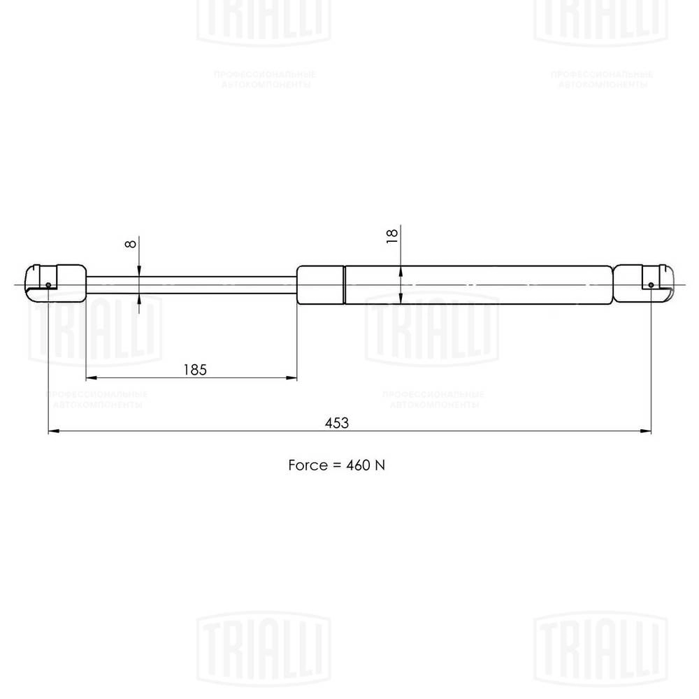 Амортизатор багажника TRIALLI 6KH Z8RL GS 1835 1440168097 изображение 1