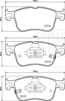 Тормозные колодки дисковые, комплект TRIALLI T2F 0F PF 1004 1439900896