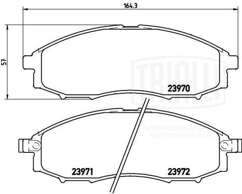 Тормозные колодки дисковые, комплект TRIALLI HMUE H 1439900903 PF 1405 изображение 0