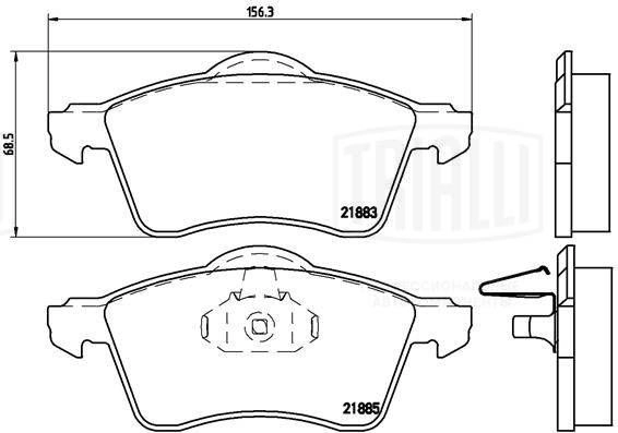 Тормозные колодки дисковые, комплект TRIALLI BWPYH F 1439900908 PF 1836 изображение 2