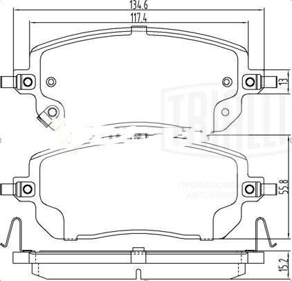 Тормозные колодки дисковые, комплект TRIALLI N83M 7MR PF 2204 1439900912