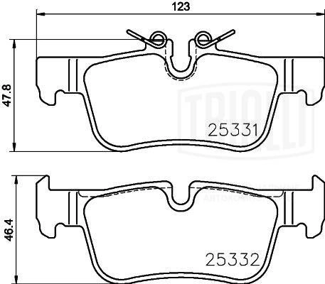 Тормозные колодки дисковые, комплект TRIALLI 1439900930 SQK0 7Y PF 4049 изображение 2