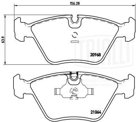 Тормозные колодки дисковые, комплект TRIALLI 1439900934 PF 4070 5 VCA0P0 изображение 3