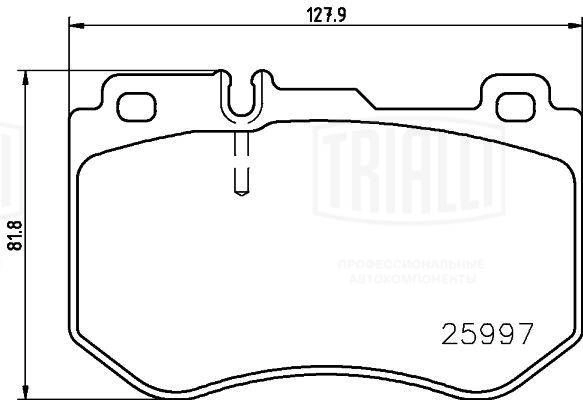 Тормозные колодки дисковые, комплект TRIALLI 1439900952 PF 4148 0UJ 0F изображение 1