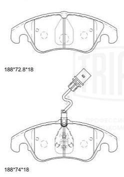 Тормозные колодки дисковые, комплект TRIALLI PF 4174 S7Z XL2 1439900960 изображение 1