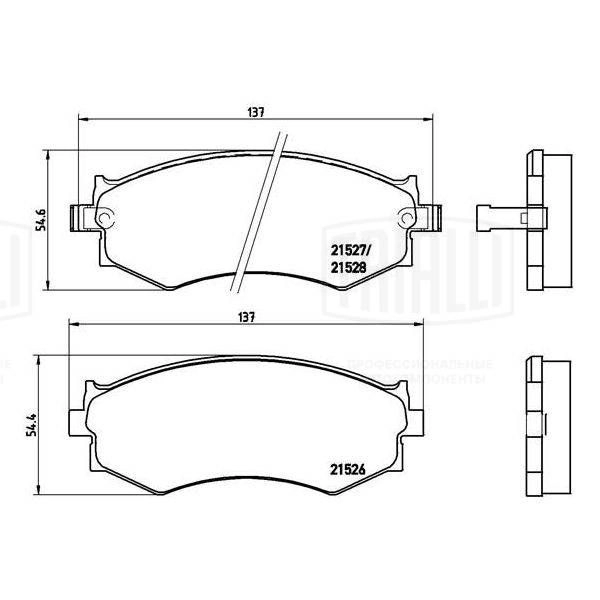 Тормозные колодки дисковые, комплект TRIALLI 1439900988 PF 4302 LDG MM
