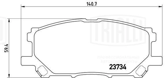 Тормозные колодки дисковые, комплект TRIALLI PF 4346 1439900999 MRZ 84 изображение 2