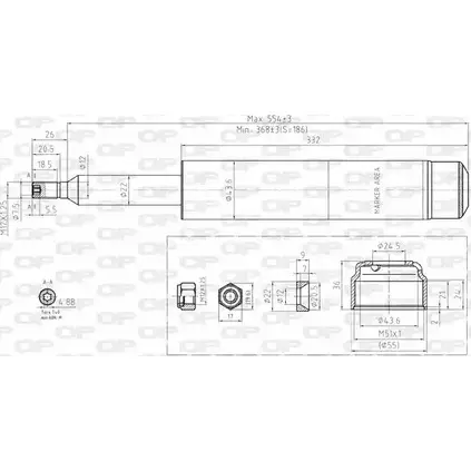 Амортизатор OPEN PARTS 1227643279 SAB8135.31 8 WVYS IMD6FSH изображение 0