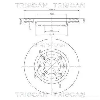Тормозной диск TRISCAN 812010102c 1117604 5710476234117 H A60EVU изображение 0