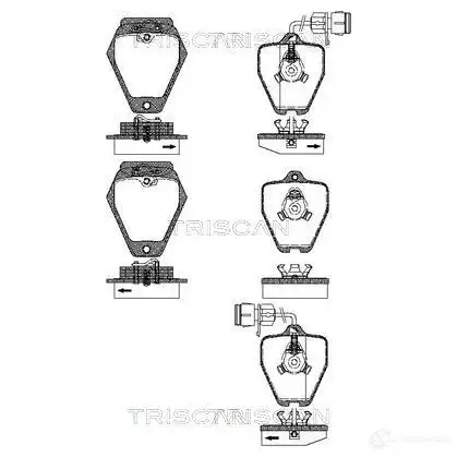 Тормозные колодки, комплект TRISCAN 811029046 1116948 C1U GR 5709147852613