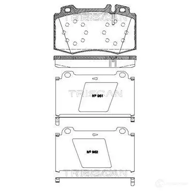 Тормозные колодки, комплект TRISCAN J1 KBQ4S 1116627 811023024 5709147762509 изображение 0