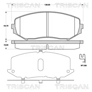 Тормозные колодки, комплект TRISCAN BLYJE 9 1117340 5709147533772 811069018