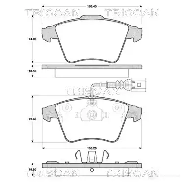 Тормозные колодки, комплект TRISCAN 811029059 1116961 7J XPN 5709147610503