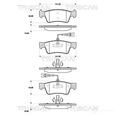 Тормозные колодки, комплект TRISCAN E9 FZNPV 1116962 811029060 5709147610510
