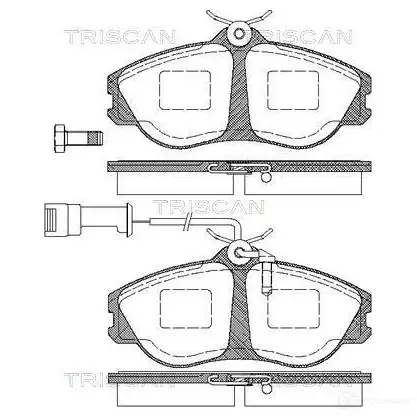 Тормозные колодки, комплект TRISCAN D D7GO 811029890 1117043 5709147283509