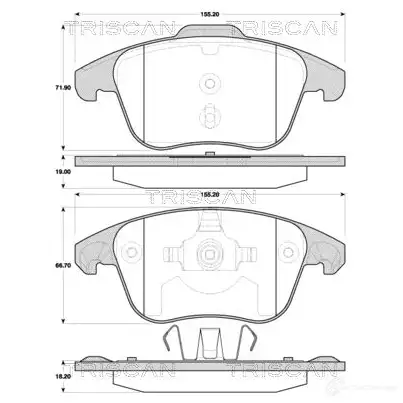 Тормозные колодки, комплект TRISCAN 5709147533468 811038006 QXST T 1117056