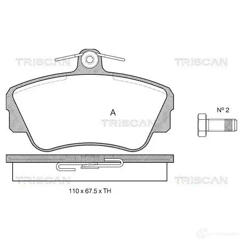 Тормозные колодки, комплект TRISCAN 1116835 5709147283271 811027944 CZ4 Z7 изображение 0