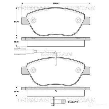 Тормозные колодки, комплект TRISCAN 5709147532805 811015046 VCWF1 H 1116414 изображение 0