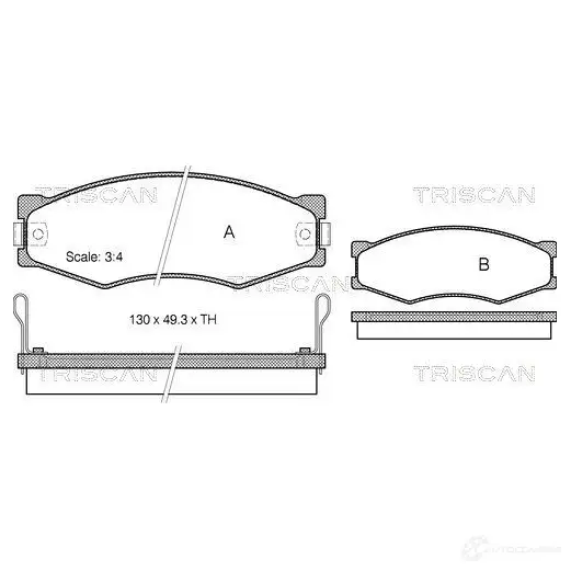 Тормозные колодки, комплект TRISCAN 5709147248713 N J1QOLP 1116358 811014103 изображение 0