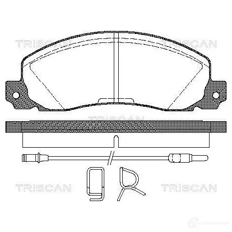 Тормозные колодки, комплект TRISCAN 5709147283189 25U ABB3 1116809 811025846 изображение 0