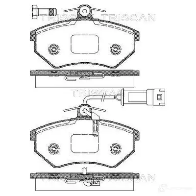 Тормозные колодки, комплект TRISCAN 7TQ0D R 5709147283387 811029002 1116905